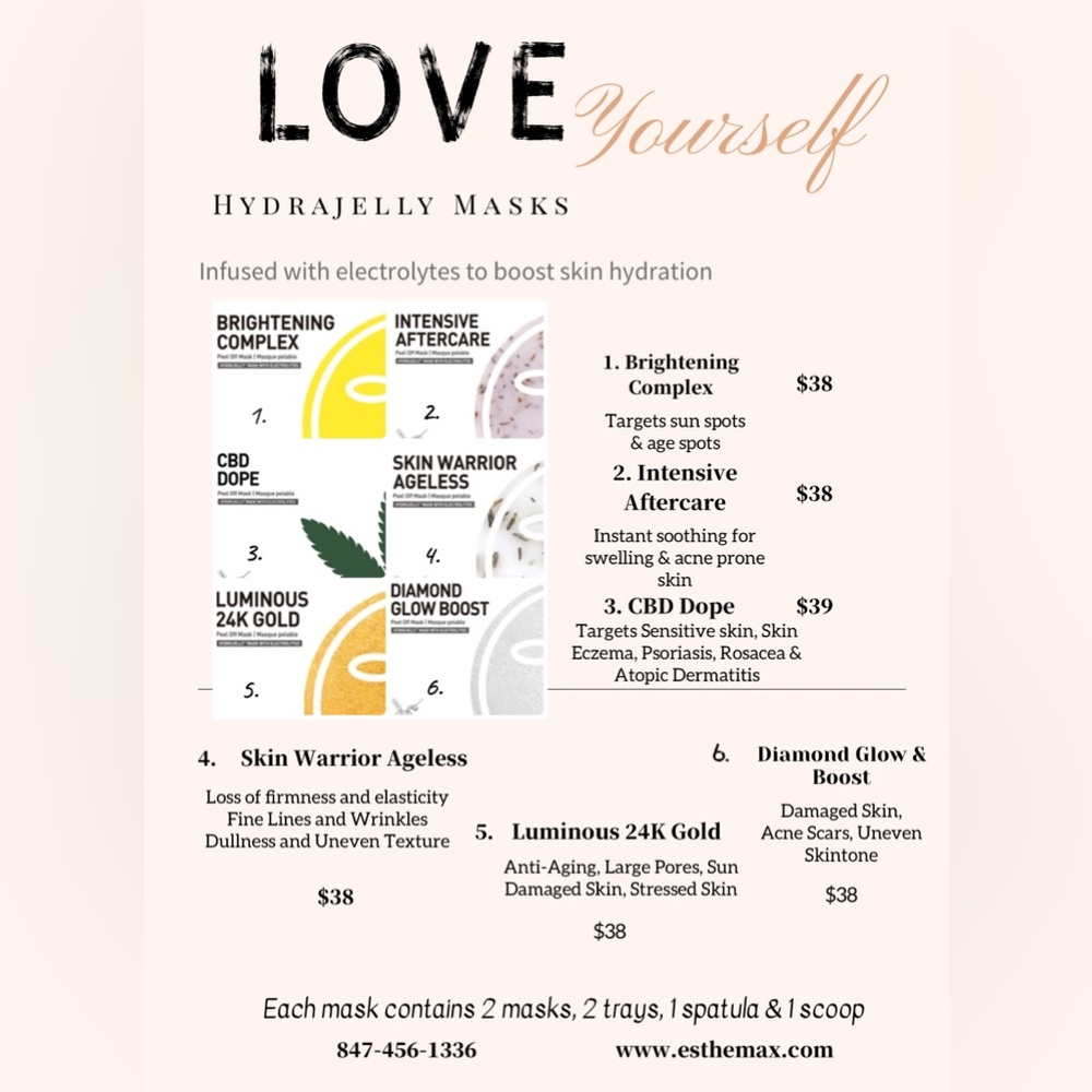 Esthemax professional hydrajelly masks